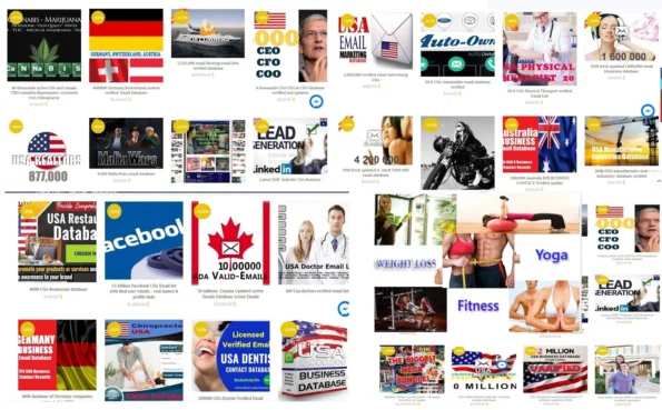 Wide variety huge email list and database