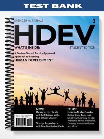 Test Bank for HDEV 3rd Edition by Rathus