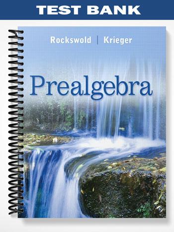 Test Bank for Prealgebra 1st Edition by Rockswold