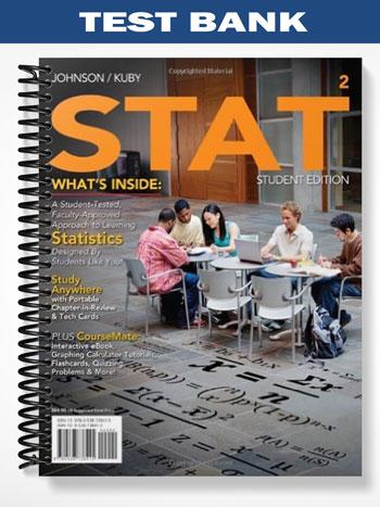 Test Bank for STAT 2 2nd Edition by Johnson